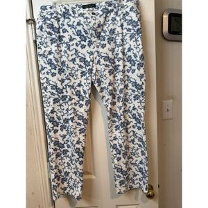 Lauren Ralph‎ Lauren jeans vintage blue white floral print plus size 16W NWOT